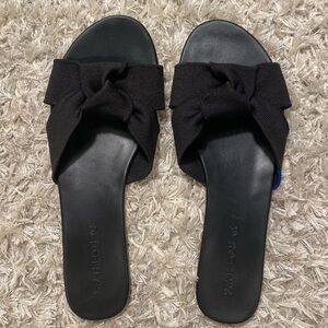 Rothy's Elegant Black Knot Sandals Size 9.5